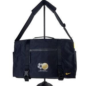 Nike Messenger Laptop Bag Black Yellow Nylon Polyester Leather PBZ763-007 + Logo